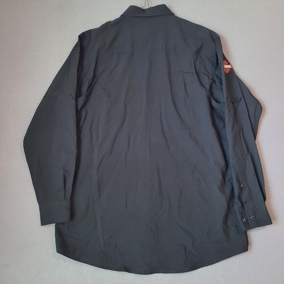 VTG Harley-Davidson Men’s Black Biker Shirt M Y2K Logo Vented Back Casual EUC - Picture 2 of 13